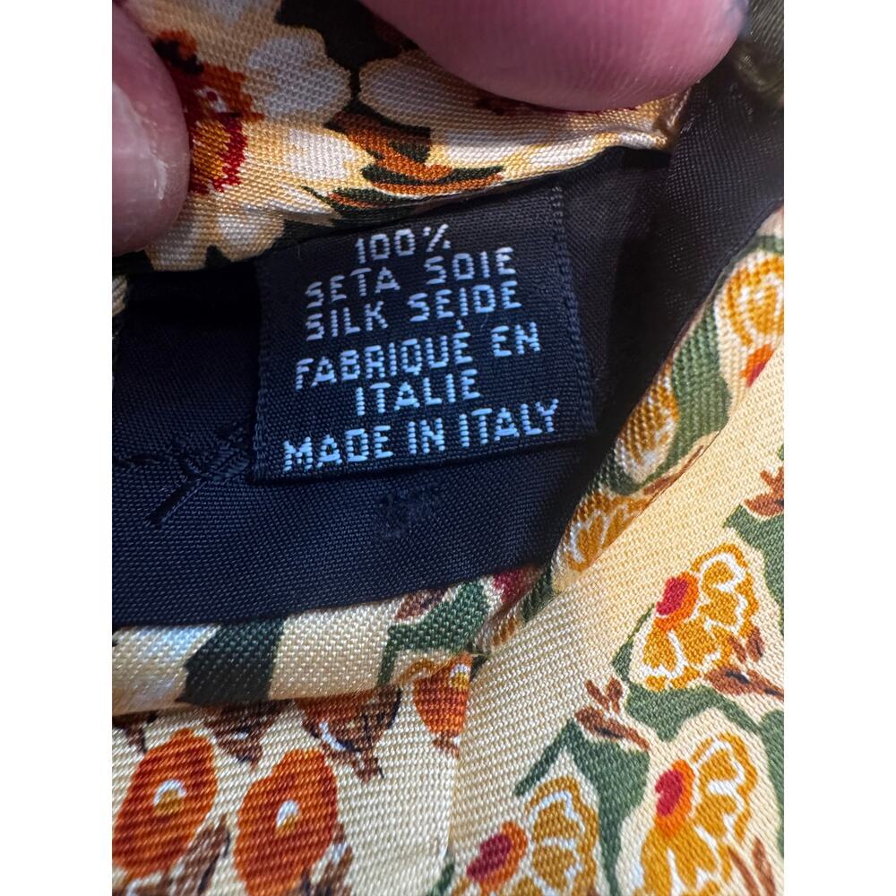 Vintage Yves Saint Laurent Silk Floral Stripe Tie 3.75” Made in Italy 80s 90s - Picture 5 of 5